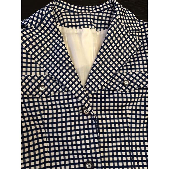 David Crystal Fashion Womens Checkered Blazer Jacket Size 14 - Picture 3 of 5